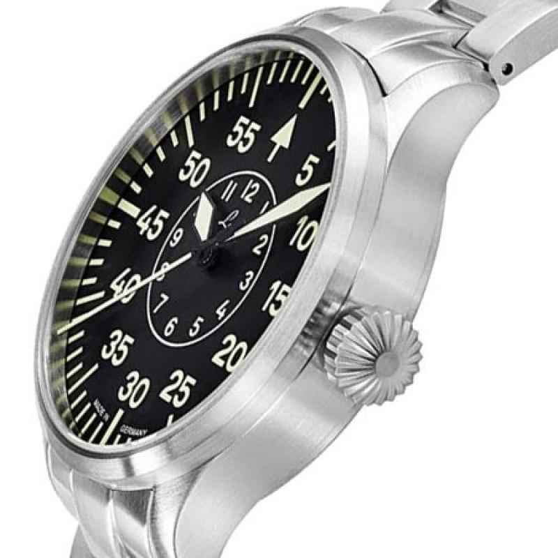 Laco 42mm Faro Type-B Dial Automatic Pilot Watch, Sapphire Crystal