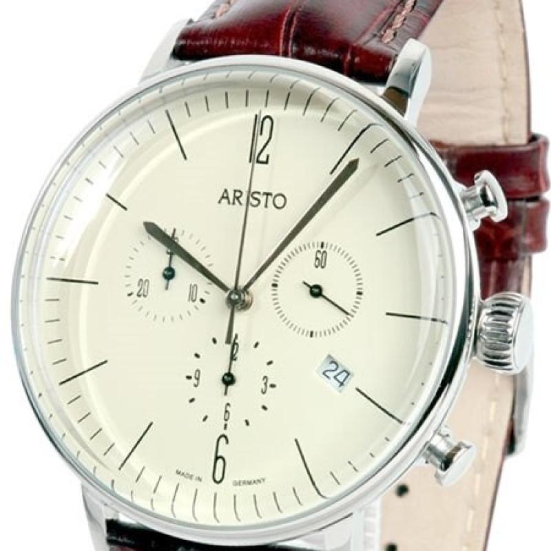 Aristo Bauhaus Swiss Quartz Chronograph Watch with 12-Hr Totalizer