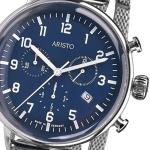 Aristo Bauhaus Swiss Quartz Chronograph Watch on Mesh Bracelet
