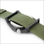 Bertucci DX3 Field Poly Resin Watch, Olive Green Nylon Strap, Black Dial