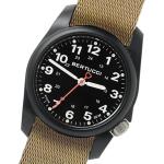 Bertucci A-1R Field Comfort watch with fiber reinforced polycarbonate Unibody case, Khaki Nylon Strap, Black Dial