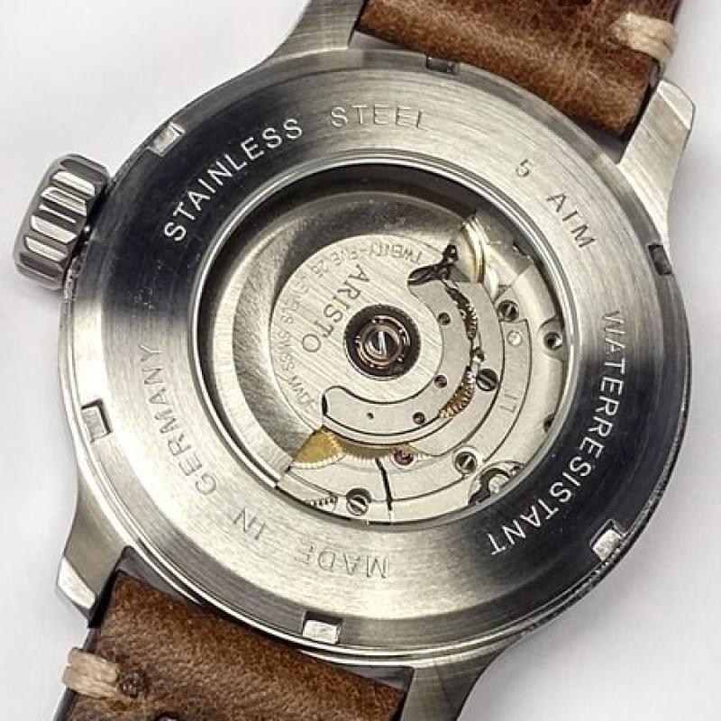 Aristo 42mm Swiss Automatic Aviator Watch with Sapphire Crystal