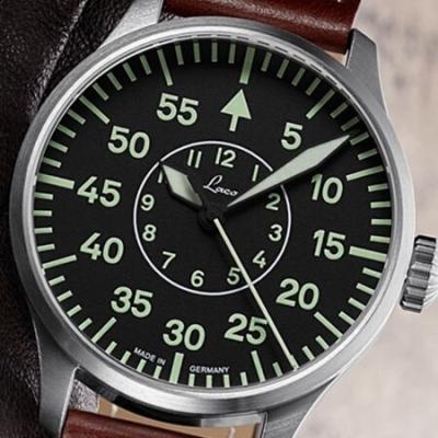 Laco 42mm Aachen Type B Dial Automatic Pilot Watch, New Sapphire Crystal