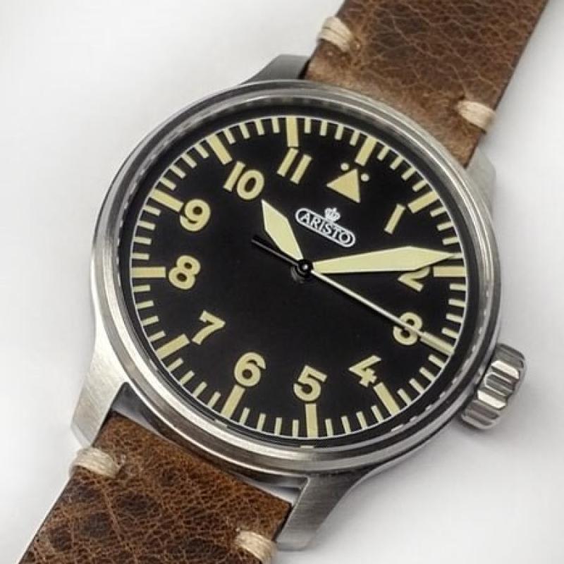 Aristo 42mm Swiss Automatic Aviator Watch with Sapphire Crystal