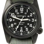 Bertucci A-2T Vintage Black Titanium Watch with Olive Drab Nylon Strap