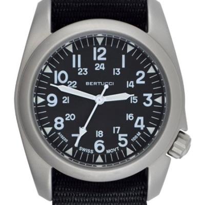 Bertucci A-2S Vintage with Swiss Movement, Black Dial, 40mm Stainless Steel Case