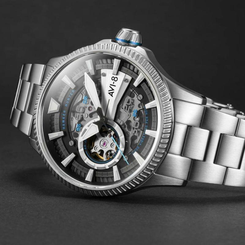 AVI-8 Hawkeye Hunter Blue Diamonds, Automatic Pilot Watch, AR Sapphire Crystal