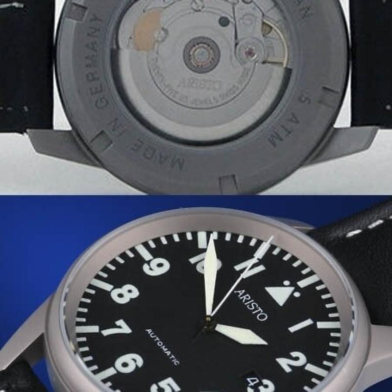 Aristo 5H68TI Titanium Case Swiss Automatic Movement Aviator Watch