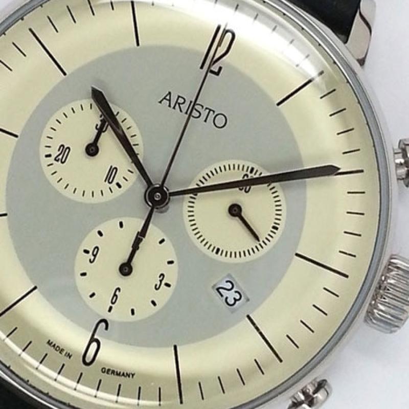 Aristo Bauhaus Swiss Quartz Chronograph Watch with 12-Hr Totalizer