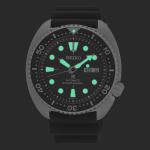 Seiko Turtle Prospex Automatic Dive Watch with Black Dial and Black Silicone Dive Strap