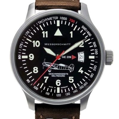Messerschmitt Fliegeruhr Watch with Aviator Leather Strap