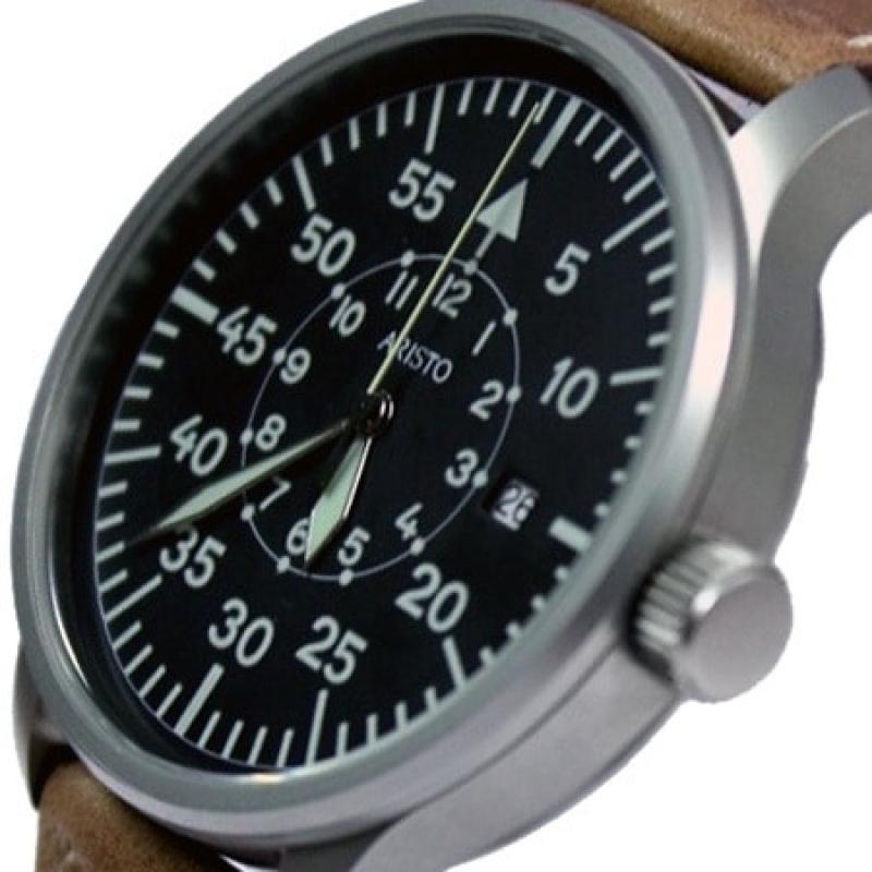 Aristo 3H80 42mm Quartz Pilot's Watch with Sandblasted Case