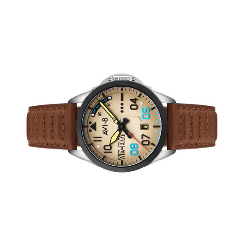 AVI-8 P-51 Mustang Patriot VE-Day 80th LE Victory Cream Watch
