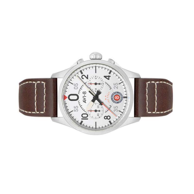 AVI-8 Spitfire Lock Chronograph with Aircraft White Dial
