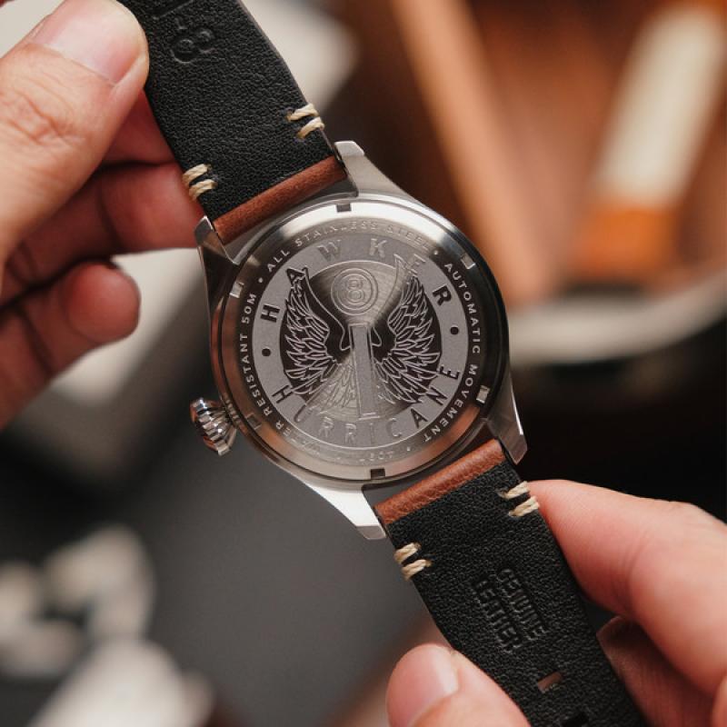 AVI-8 Hawker Hurricane Wittering Clowes Automatic Pilot Watch with Black Dial