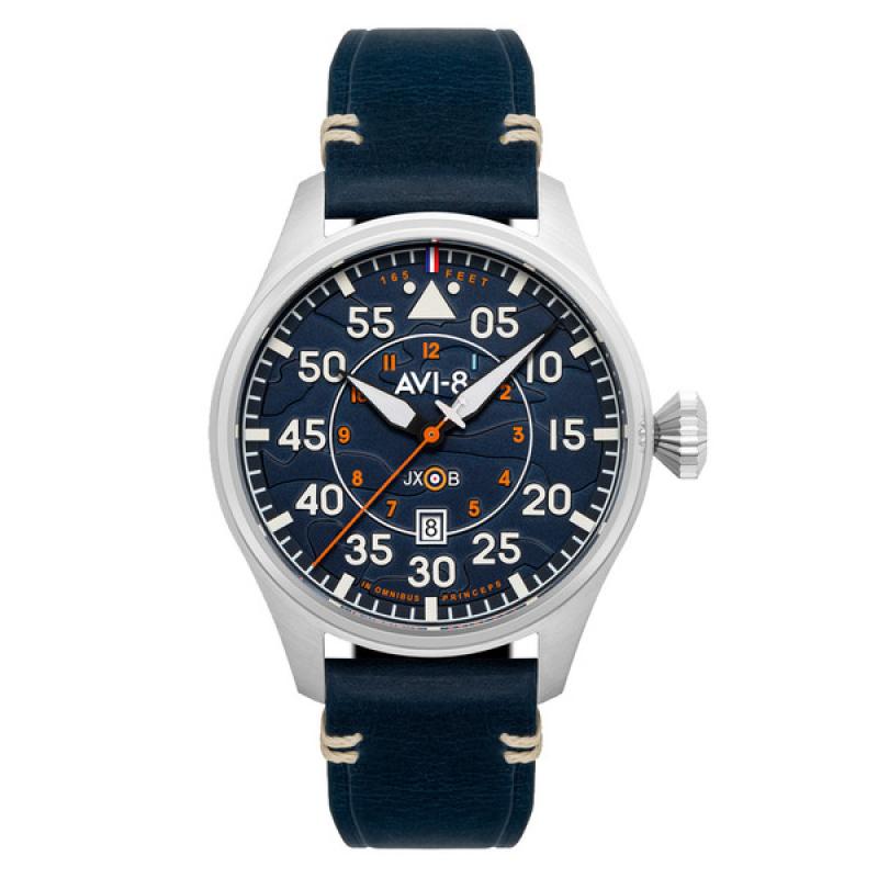 AVI-8 Hawker Hurricane Acklington Clowes Automatic Pilot Watch with Blue Dial