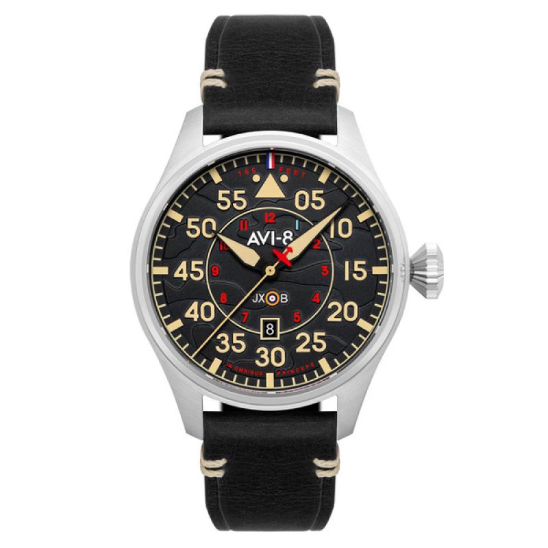 AVI-8 Hawker Hurricane Kenley Clowes Automatic Pilot Watch with Black Aged Dial