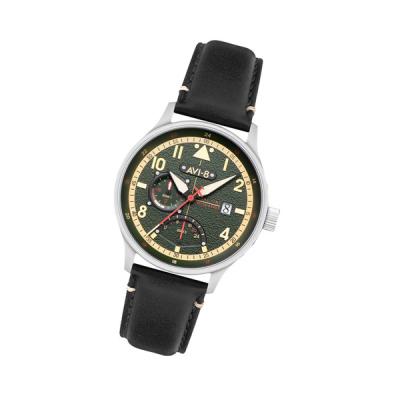 AVI-8 McKellar Dual Time Watch with Green Dial
