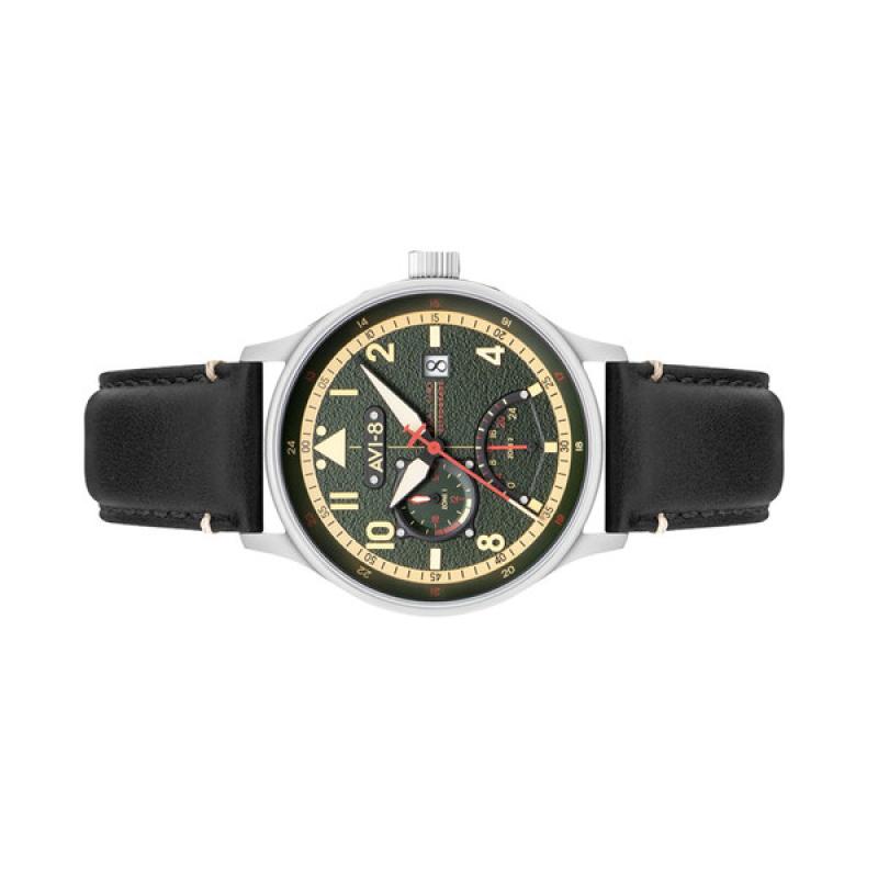 AVI-8 McKellar Dual Time Watch with Green Dial