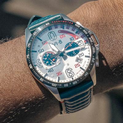 AVI-8 P-51 Mustang 85th Anniversary Slipstream Silver Watch