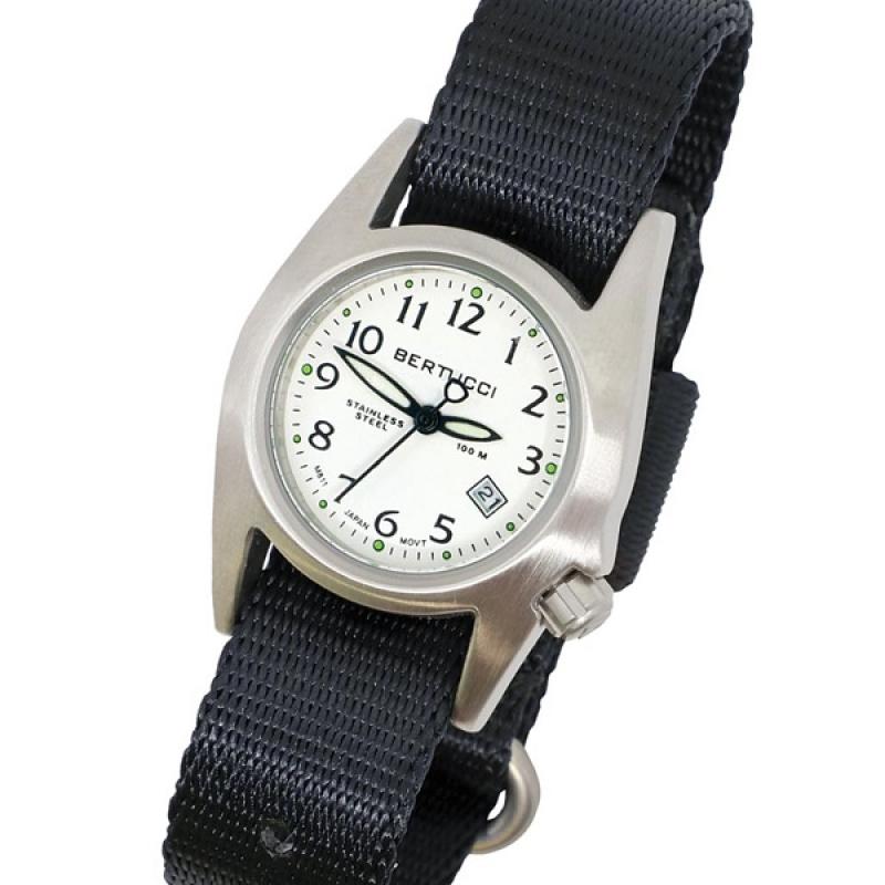 Bertucci M-1S Women's Stainless Steel Field Watch with a Nylon Strap