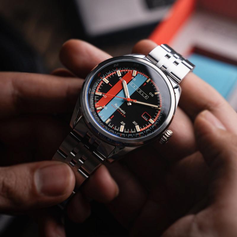 Cadola Pista Automatic Watch with Black Striped Dial