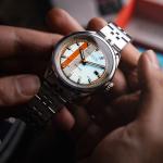 Cadola Pista Automatic Watch with Light Blue Striped Dial