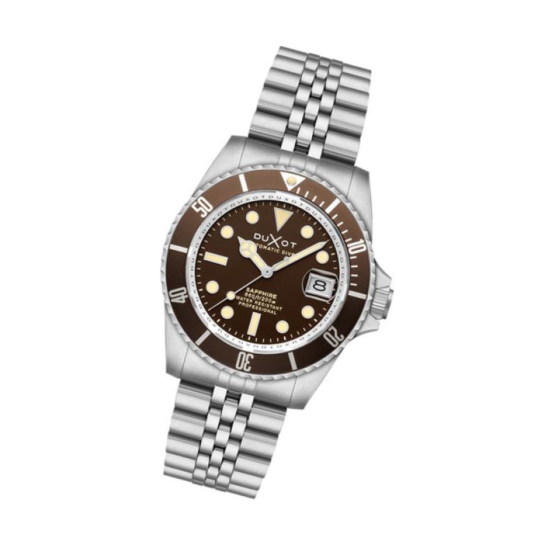 Duxot Atlantica Automatic Dive Watch with Chestnut Brown Dial