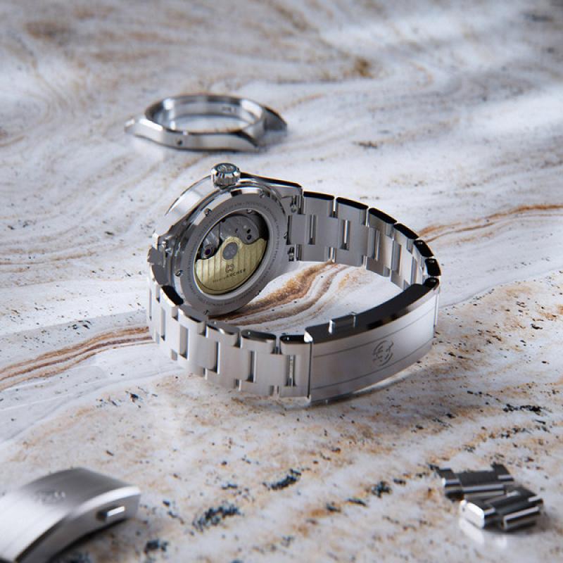 Henry Archer Vesterhav Slim Automatic Watch with Raven Black Dial