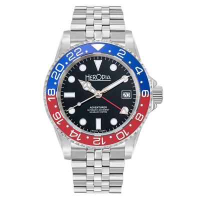 Herodia Adventurer Swiss Automatic GMT Watch with Pepsi Bezel