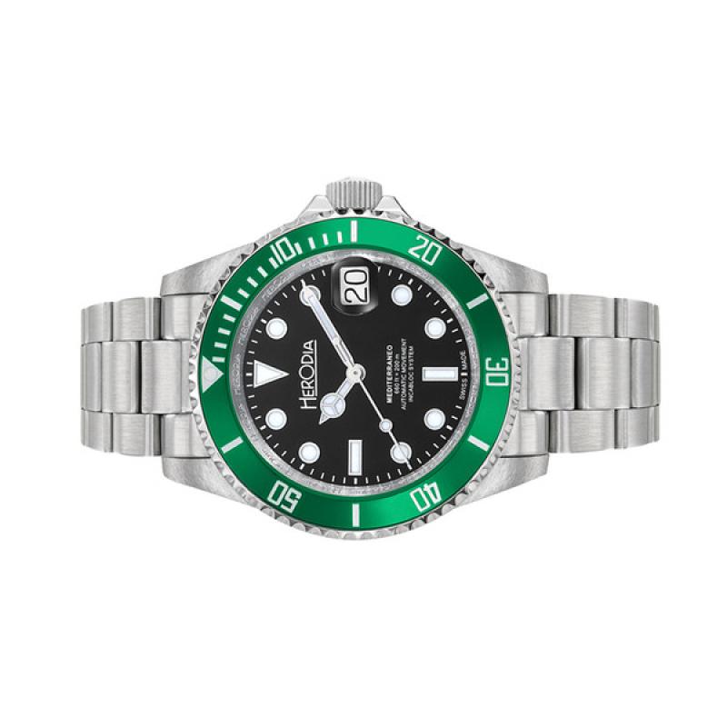 Herodia Mediterraneo Swiss Automatic Dive watch with Black Dial
