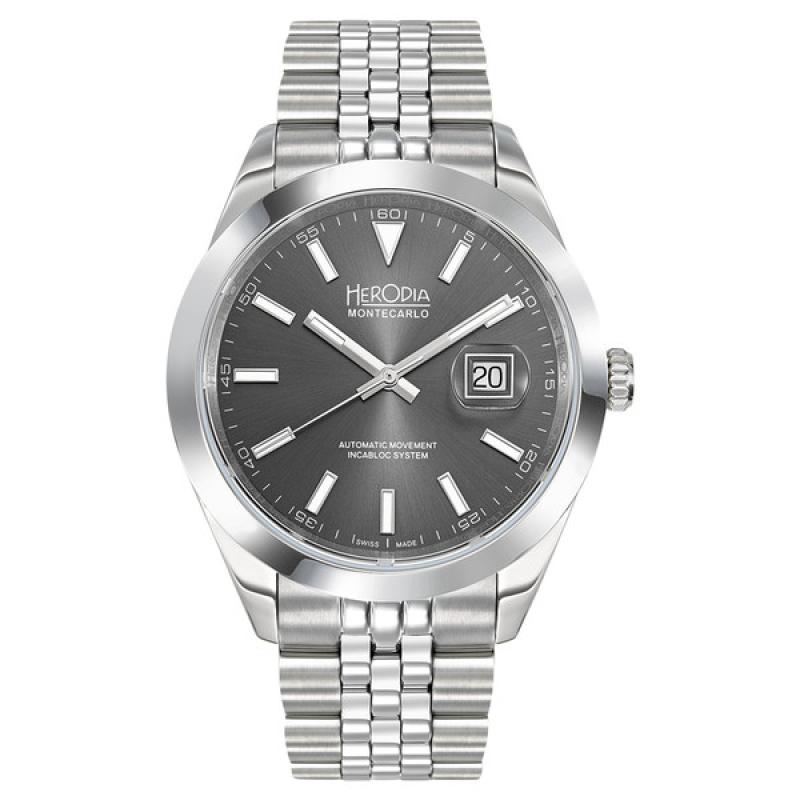 Herodia Monte Carlo Swiss Watch with Sunburst Anthracite Dial
