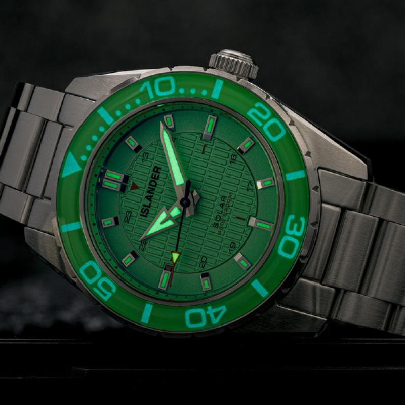 Islander Saltaire 38mm Solar Dive Watch with Mint Green Dial