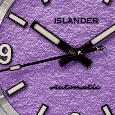 Islander Brookville Calligraphy Edition Watch with Lavender Parchment Dial