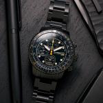 Islander Calverton Flight Chronograph Alarm Watch in IP Black