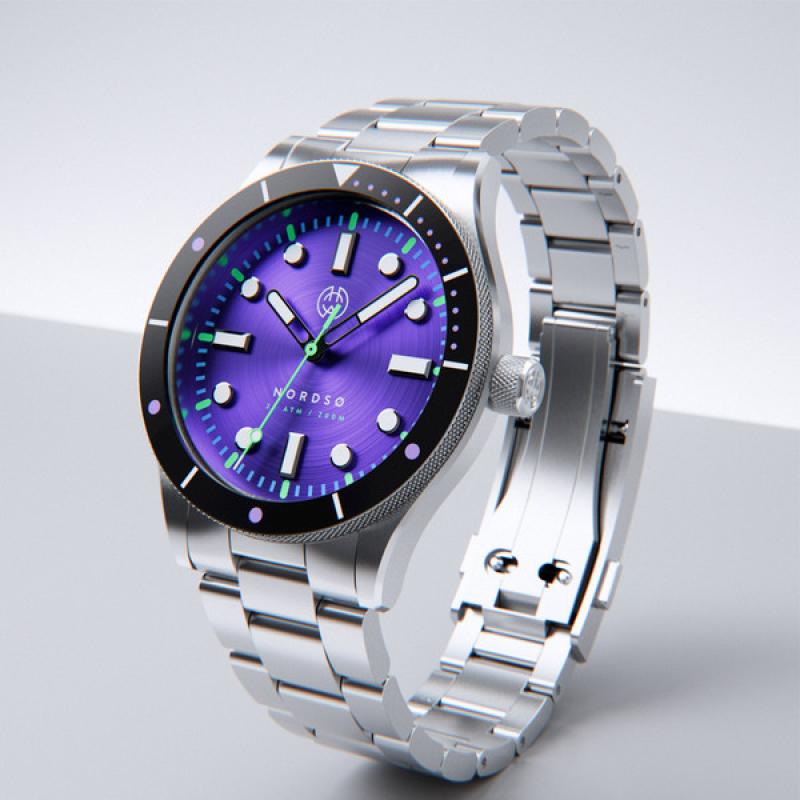Henry Archer Nordso Automatic Dive Watch with Cosmic Purple Dial