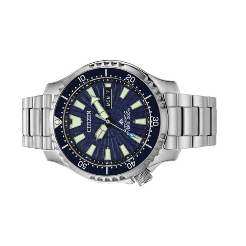 Citizen Automatic Promaster Dive Watch with Blue Dial and Stainless Steel Bracelet