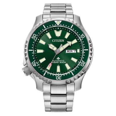 Citizen Automatic Promaster Dive Watch with Green Dial and Stainless Steel Bracelet