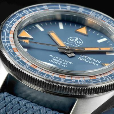 Ollech & Wajs Swiss Automatic Ocean Graph Dive Watch with Decompression Bezel #OW-Oceangraph