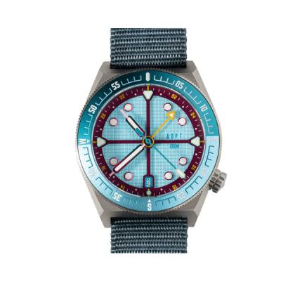 ADPT Series 1 GMT Titanium Field Watch with Aqua Berry Dial #ADPT-DT-AB