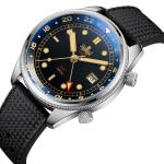 PHOIBOS Eagle Ray 300-Meter Dual-Time GMT Dive Watch with Double Dome AR Sapphire Crystal