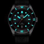 PHOIBOS Abalone Wave Master 300-Meter Automatic Dive Watch with Rubber Strap