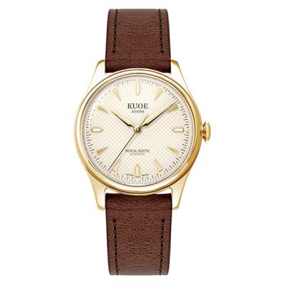 KUOE Royal Smith 90-006 Automatic 35mm Goldtone Watch with Ivory Dial