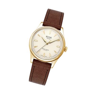 KUOE Royal Smith 90-006 Automatic 35mm Goldtone Watch with Ivory Dial