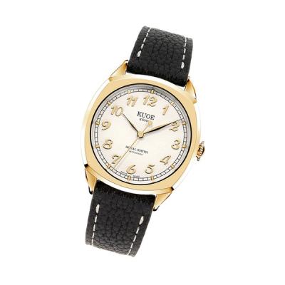 KUOE Royal Smith 90-008 Goldtone 34mm Dress Watch with Ivory Dial
