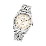 KUOE Royal Smith 90-008 Silver 34mm Dress Watch with Ivory Dial