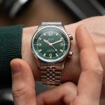 KUOE Sombrero 90-011 Green Linen Textured Dial Watch