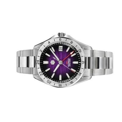 San Martin 39mm Automatic GMT Watch with Purple Sand Dial