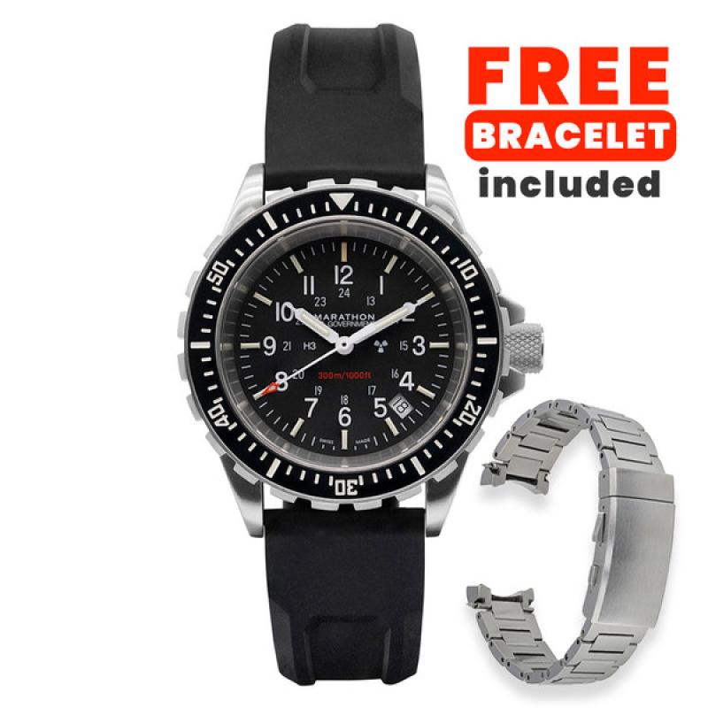 Marathon Swiss Made, TSAR Quartz Military Divers Watch with Sapphire Crystal