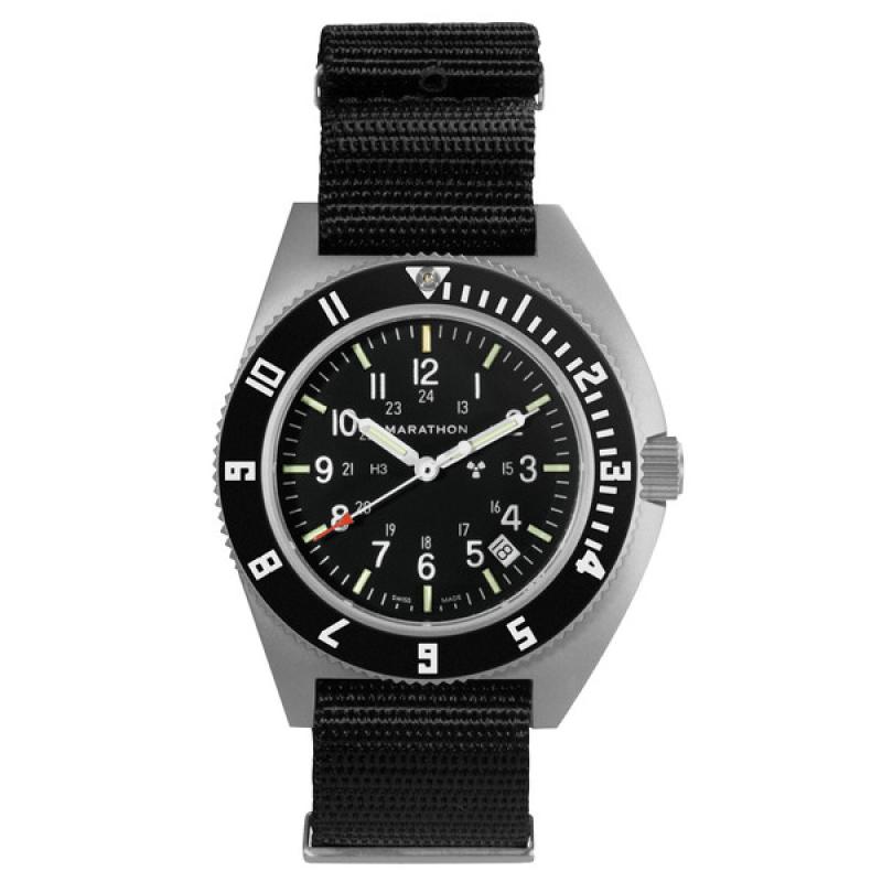 Marathon Swiss 41mm Steel Navigator with Tritium Tubes on DEFSTAN Nylon Strap